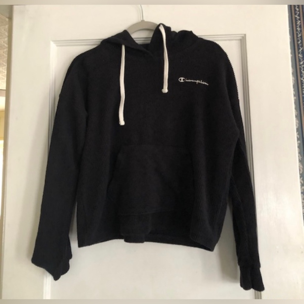 Champion Thermal Hoodie Med Black Athletic Womens